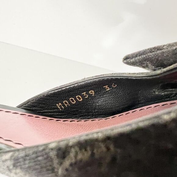 Vintage Y2K Louis Vuitton Monogram Logo Print Block Heel Mules Bow Slides Size 6 - Picture 7 of 11